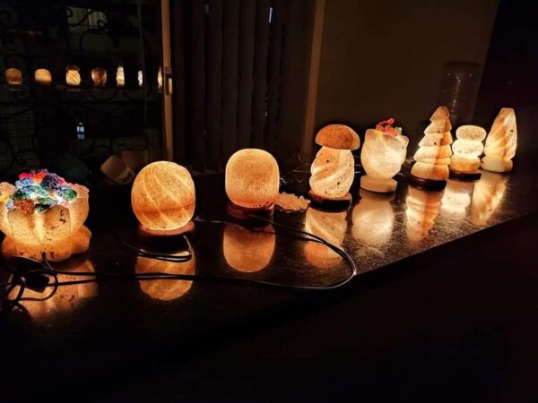 Rock salt lampshades
